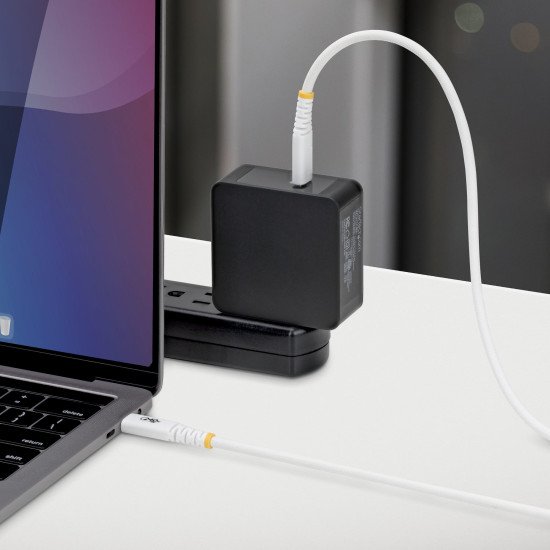 StarTech.com Câble de Recharge USB-C de 1m, Résistant et Ultra-Souple, PD EPR 240W (5A), Câble de Recharge USB 2.0 pour PC Portable, Certifié USB-IF, Câble de Recharge USB-C Robuste - Blanc