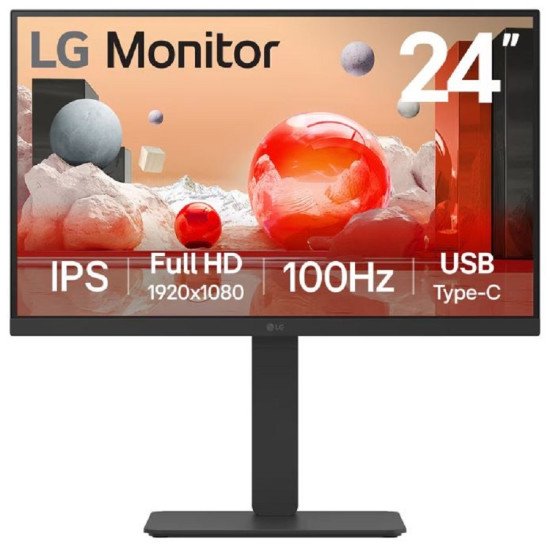 LG 24BA750-B écran PC 60,5 cm (23.8") 1920 x 1080 pixels Full HD LCD Dessus de table Noir