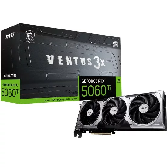 MSI VENTUS GeForce RTX 5060 TI 16G 3X OC NVIDIA 16 Go GDDR7 MSI VENTUS GeForce RTX 5060 TI 16G 3X OC NVIDIA 16 Go GDDR7