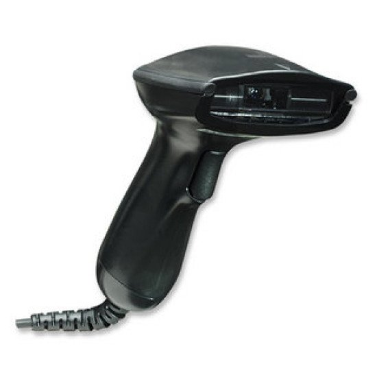 Manhattan Scanner de codes-barres CCD portable longue portée, USB, profondeur de lecture 500 mm, câble 1,5 m, lumière ambiante max. 30 000 lux, noir, garantie 3 ans