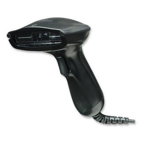 Manhattan Scanner de codes-barres CCD portable longue portée, USB, profondeur de lecture 500 mm, câble 1,5 m, lumière ambiante max. 30 000 lux, noir, garantie 3 ans