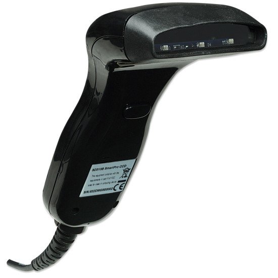 Manhattan Scanner de codes-barres CCD filaire, USB, largeur de lecture 80 mm, câble 152 cm, luminosité ambiante max. 3 000 lux, noir, garantie 3 ans
