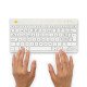 R-Go Tools Clavier ergonomique R-Go Compact Break, clavier compact avec logiciel de pause,QWERTZ (CH), Bluetooth, blanc