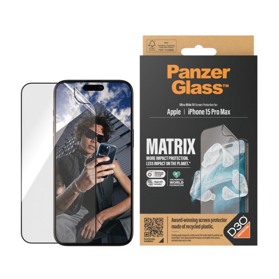 PanzerGlass UWF Matrix with D30 (Rec. PET) Protection d'écran transparent Apple 1 pièce(s)