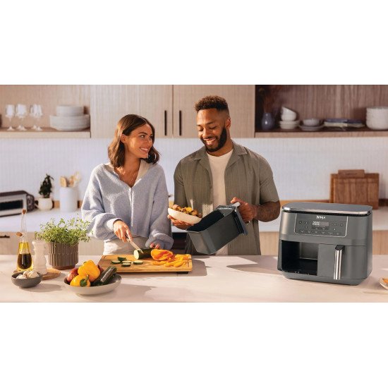 Ninja DZ300EU friteuse Double 7,6 L Autonome 2400 W Friteuse d'air chaud Gris Ninja DZ300EU friteuse Double 7,6 L Autonome 2400 W Friteuse d'air chaud Gris