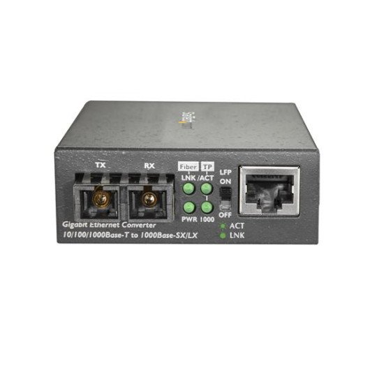 StarTech.com MCMGBSCMM055 convertisseur de support réseau 1000 Mbit/s 850 nm Multimode Noir