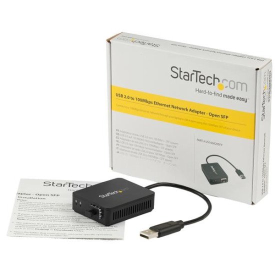 StarTech.com Adaptateur réseau USB 2.0 vers fibre optique avec SFP ouvert - USB vers Ethernet 10/100 Mbps