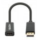 Manhattan Adaptateur actif DisplayPort 1.2 vers HDMI, 4K à 60 Hz, 15 cm, mâle vers femelle, DP avec verrouillage, non bidirectionnel, noir, garantie 3 ans, équivalent à DP2HD4K60S