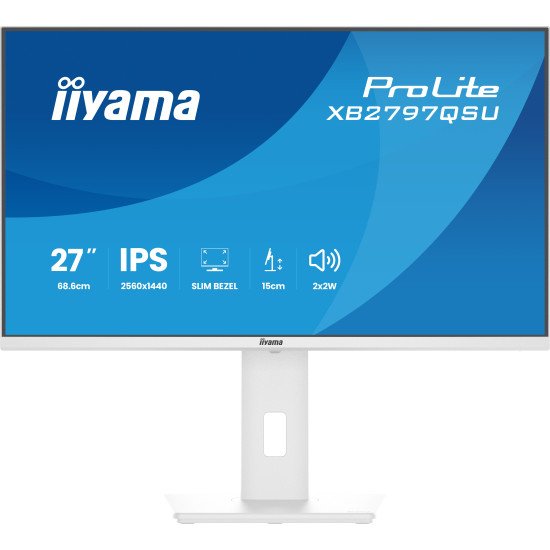 iiyama ProLite XB2797QSU-W1 écran PC 68,6 cm (27") 2560 x 1440 pixels Quad HD LED Blanc