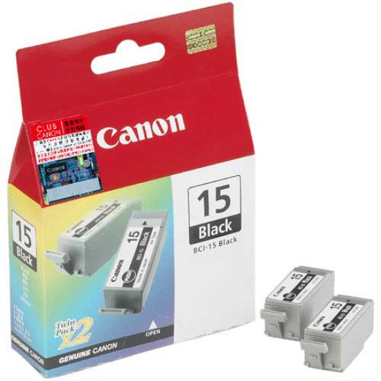 Canon Cartridge BCI-15 Black Original Noir Multipack 2 pièce(s)