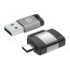 Manhattan Kit 2 pièces : adaptateurs USB-C vers USB-A et USB-A vers USB-C, conversions mâle/femelle, 5 Gbit/s (USB 3.2 Gen 1 / USB 3.0), noir/argent, garantie à vie