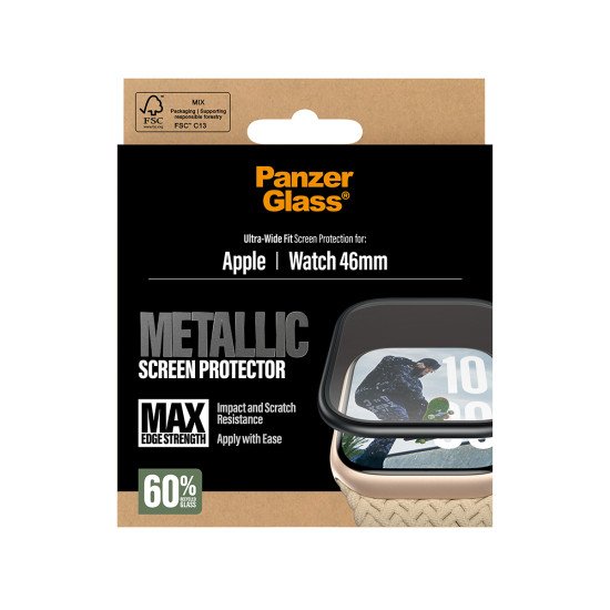PanzerGlass ® Screen Protector Metallic Apple Watch Series 11 | 10 | 46mm Protection d'écran transparent 1 pièce(s)