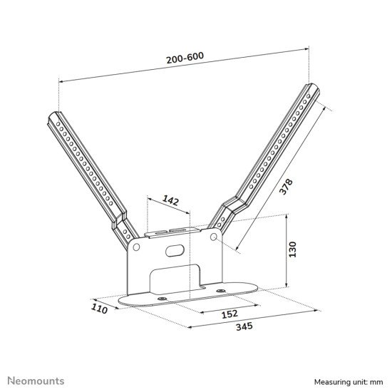 Neomounts AV35-726BL1 Support TV pour Sonos Beam - Installation facile - Noir