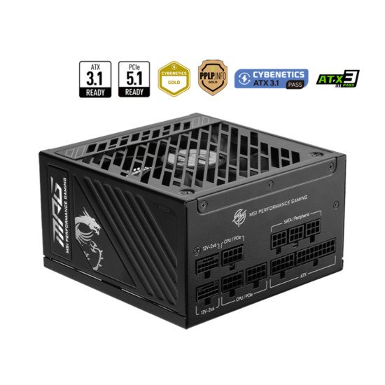 MSI MPG A1250GS PCIE5 unité d'alimentation d'énergie 1250 W 20+4 pin ATX ATX Noir