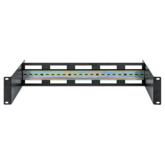 Intellinet Kit rail DIN réglable 19", 2U, pour équipements sur rail DIN chapeau, profondeur réglable 48–174 mm, aluminium, noir RAL 9005, garantie trois ans