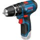 Bosch GSB 12V-15 1300 tr/min Noir, Bleu