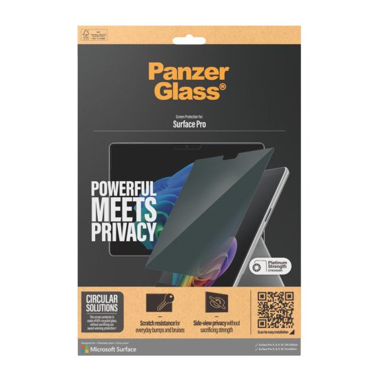 PanzerGlass ® Privacy Screen Protector Microsoft Surface Pro X | Pro 8 | Pro 9 | Pro 10 | Pro 11th Edition | Ultra-Wide Fit Protection d'écran transparent 1 pièce(s) PanzerGlass ® Privacy Screen Protector Microsoft Surface Pro X | Pro 8 | Pro 9 | Pro 10 | Pro 11th Edition | Ultra-Wide Fit Protection d'écran transparent 1 pièce(s)