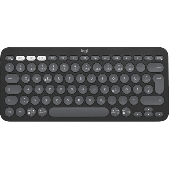 Logitech Pebble Keys 2 K380s clavier RF sans fil + Bluetooth QWERTZ Allemand Graphite