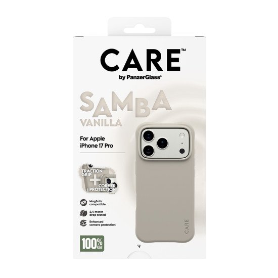 PanzerGlass CARE by ® Fashionable Case Samba Vanilla w. MagSafe iPhone 17 Pro coque de protection pour téléphones portables Housse Beige PanzerGlass CARE by ® Fashionable Case Samba Vanilla w. MagSafe iPhone 17 Pro coque de protection pour téléphones portables Housse Beige