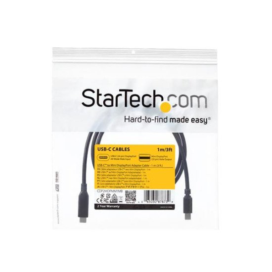 StarTech.com Câble adaptateur USB-C vers Mini DisplayPort 4K 60 Hz de 1 m en noir