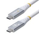 StarTech.com Câble USB4 de 3 m, 20 Gbit/s, Câble USB-C Certifié USB-IF, 60 W PD, 4K 120 Hz DP 1.4, Gaine en TPE, Cordon USB-C Blanc
