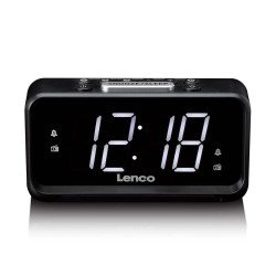 Lenco CR-28BK Radio portable Horloge Analogique Noir