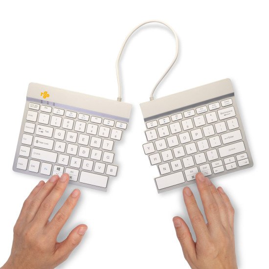 R-Go Tools Split RGOSBUSWLWH clavier Bluetooth QWERTY Nordique Blanc