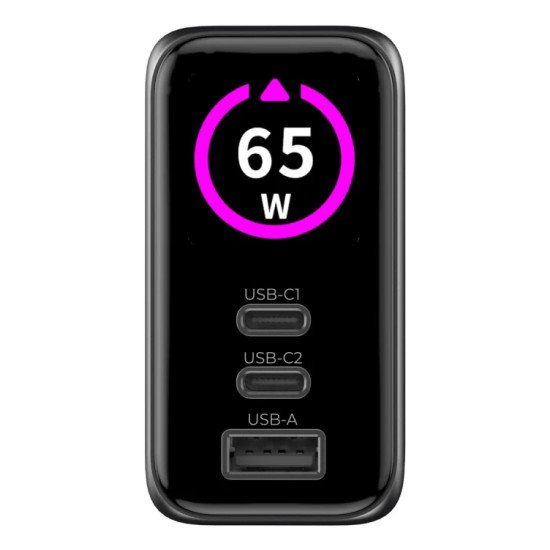 Mobile Origin MO-65WDCH-PW20 chargeur d'appareils mobiles Universel Noir Secteur Charge rapide Intérieure