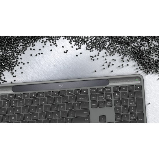 Logitech Signature Slim Solar+ K980 clavier Universel RF sans fil + Bluetooth QWERTY Italien Graphite