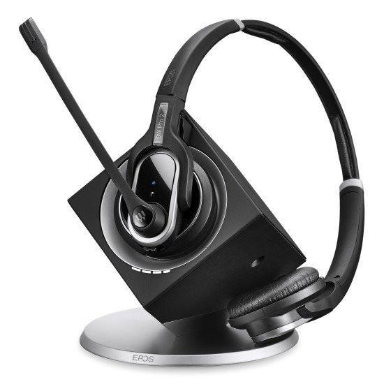 EPOS 1000537+1000751 Casque Sans fil Arceau Bureau/Centre d'appels Socle de chargement Noir, Argent EPOS 1000537+1000751 Casque Sans fil Arceau Bureau/Centre d'appels Socle de chargement Noir, Argent