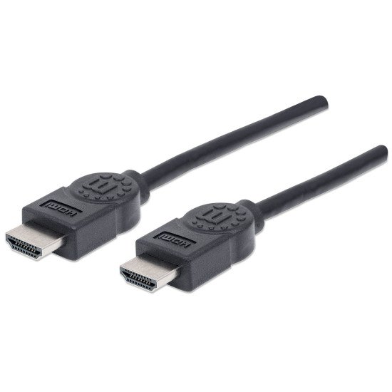 Manhattan Câble HDMI 4K@30 Hz, 1,8 m, adapté à tous les usages 1080p/HD et à la plupart des usages 4K (vérifier la compatibilité 4K de votre système), mâle à mâle, noir, Ultra HD 4K x 2K, garantie à vie, équivalent à HDMM6