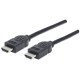 Manhattan Câble HDMI 4K@30 Hz, 1,8 m, adapté à tous les usages 1080p/HD et à la plupart des usages 4K (vérifier la compatibilité 4K de votre système), mâle à mâle, noir, Ultra HD 4K x 2K, garantie à vie, équivalent à HDMM6
