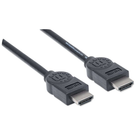 Manhattan Câble HDMI 4K@30 Hz, 1,8 m, adapté à tous les usages 1080p/HD et à la plupart des usages 4K (vérifier la compatibilité 4K de votre système), mâle à mâle, noir, Ultra HD 4K x 2K, garantie à vie, équivalent à HDMM6
