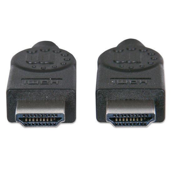 Manhattan Câble HDMI 4K@30 Hz, 5 m, adapté à tous les usages 1080p/HD et à la plupart des usages 4K (vérifier la compatibilité 4K de votre système), mâle à mâle, noir, Ultra HD 4K x 2K, garantie à vie, équivalent à HDMM5M