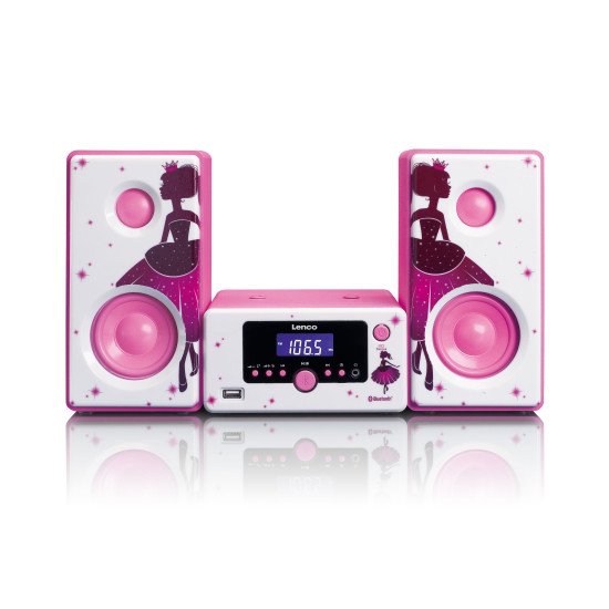 Lenco MC-020 Système mini audio domestique 10 W Rose, Blanc