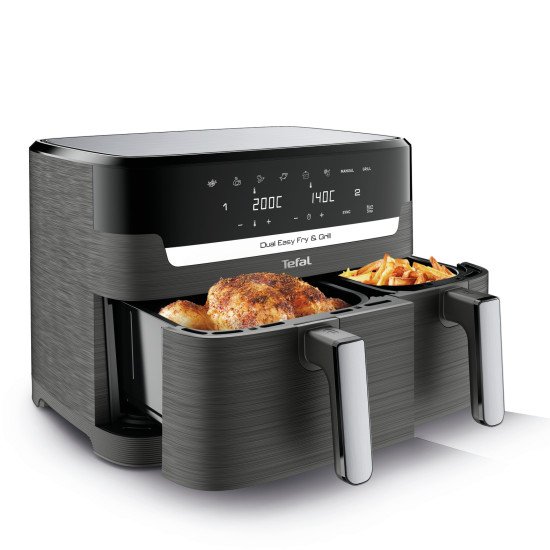 Tefal Dual Easy Fry & Grill EY905B Double 8,3 L Autonome 2700 W Friteuse d'air chaud Gris