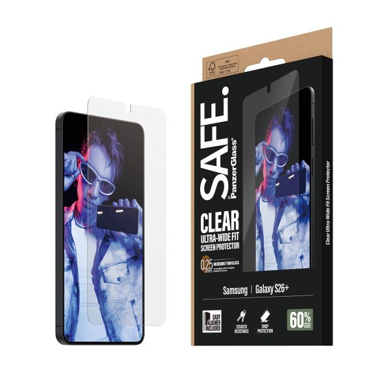 PanzerGlass SAFE. by ® Screen Protector Samsung Galaxy S26+ | Ultra-Wide Fit w. EasyAligner Protection d'écran transparent 1 pièce(s)