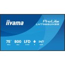 iiyama LH7566UHSB-B1AG Écran d'affichage dynamique Écran plat de signalisation numérique 190,5 cm (75") LCD Wifi 800 cd/m² 4K Ultra HD Noir Intégré dans le processeur Android 24/7