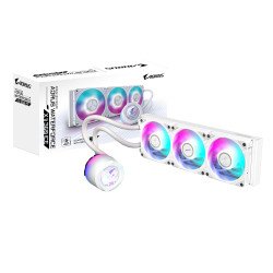 GIGABYTE AORUS WATERFORCE X II 360 ICE Refroidisseur liquide pour processeur AIO - 3x ventilateurs ARGB de 120 mm, écran LCD en couleur, DAISY-CHAIN, compatible avec Intel LGA 1851 et AMD AM5 GIGABYTE AORUS WATERFORCE X II 360 ICE Refroidisseur liquide pour processeur AIO - 3x ventilateurs ARGB de 120 mm, écran LCD en couleur, DAISY-CHAIN, compatible avec Intel LGA 1851 et AMD AM5