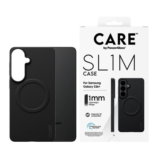 PanzerGlass CARE™ by ® SL1M Case Black w. Qi Samsung Galaxy S26+ coque de protection pour téléphones portables 17 cm (6.7") Housse Noir