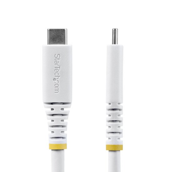 StarTech.com Câble USB 4 de 2 m, 20 Gbps, Câble USB-C Certifié USB-IF, PD EPR 240 W, DP 1.4 4K 120 Hz, Gaine TPE, Cordon USB-C Blanc