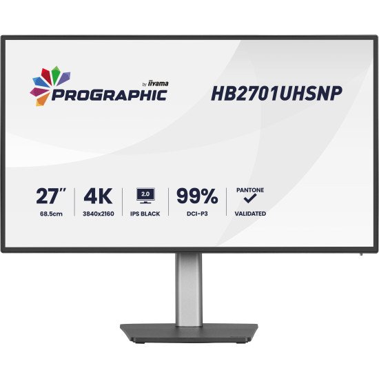 iiyama PROGRAPHIC HB2701UHSNP-B1 écran PC 68,6 cm (27") 3840 x 2160 pixels 4K Ultra HD LCD Noir