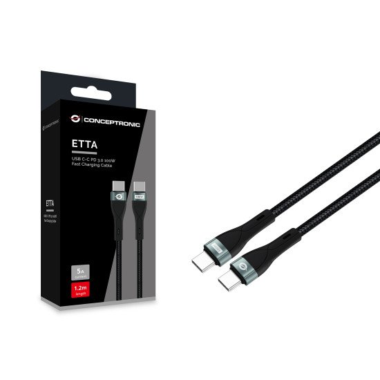 Conceptronic ETTA01B12 câble USB USB 2.0 1,2 m USB C Noir Conceptronic ETTA01B12 câble USB USB 2.0 1,2 m USB C Noir