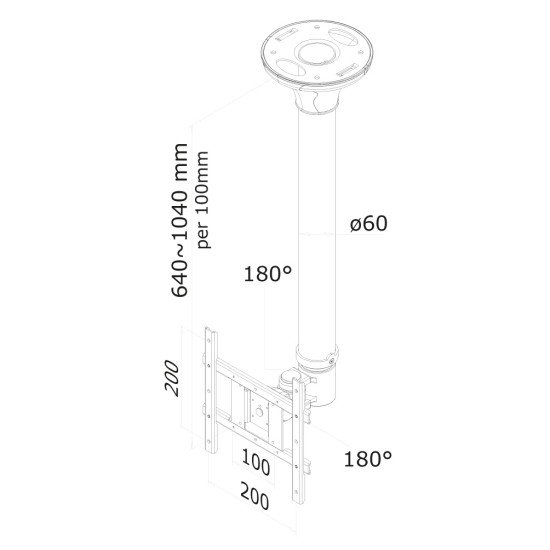 Newstar FPMA-C200 Support de plafond écrans plat