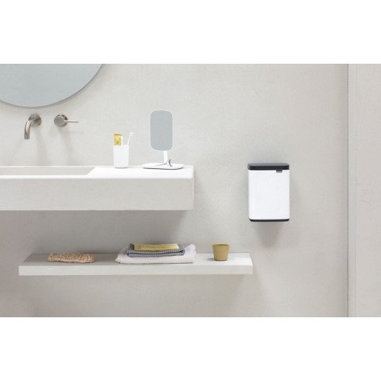 Brabantia Bo Waste Bin 4 L Rectangulaire Acier Noir, Blanc Brabantia Bo Waste Bin 4 L Rectangulaire Acier Noir, Blanc
