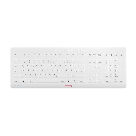 CHERRY Stream clavier FR sans fil +USB QWERTZ Allemand Blanc