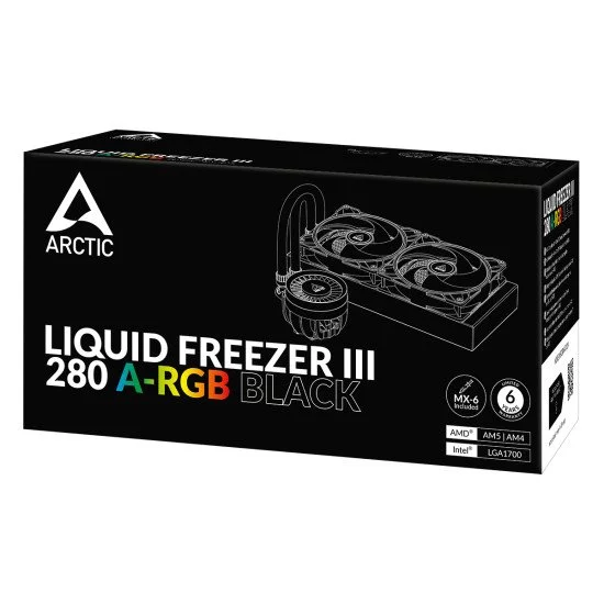ARCTIC Liquid Freezer III 280 A-RGB Processeur Refroidisseur de liquide tout-en-un 14 cm Noir 1 pièce(s) ARCTIC Liquid Freezer III 280 A-RGB Processeur Refroidisseur de liquide tout-en-un 14 cm Noir 1 pièce(s)