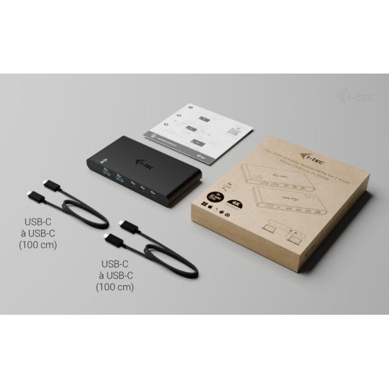 i-tec KVM Docking Station HDMI for 2 hosts, Power Delivery 2x 100W