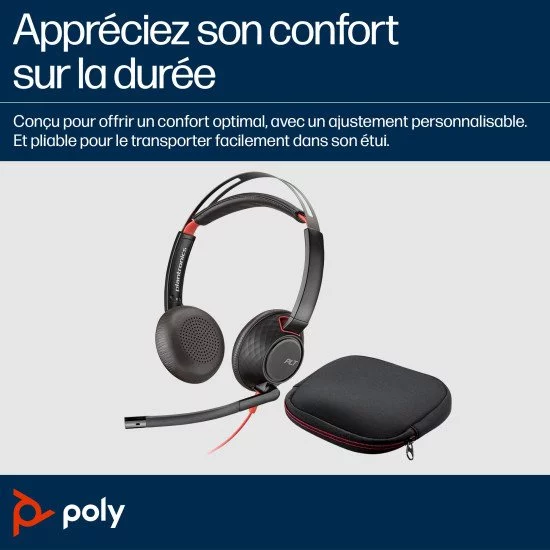 POLY Micro-casque stéréo USB-C Blackwire 5220 + prise 3,5 mm + adaptateur USB-C/A (lot) POLY Micro-casque stéréo USB-C Blackwire 5220 + prise 3,5 mm + adaptateur USB-C/A (lot)