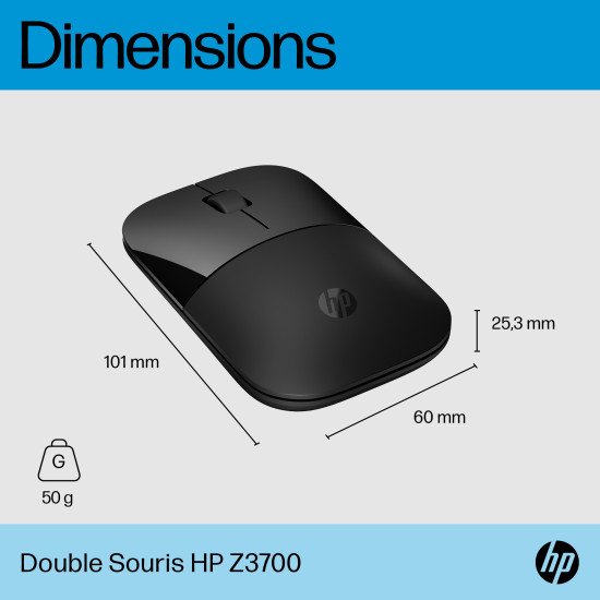 HP Souris double mode Z3700 noire